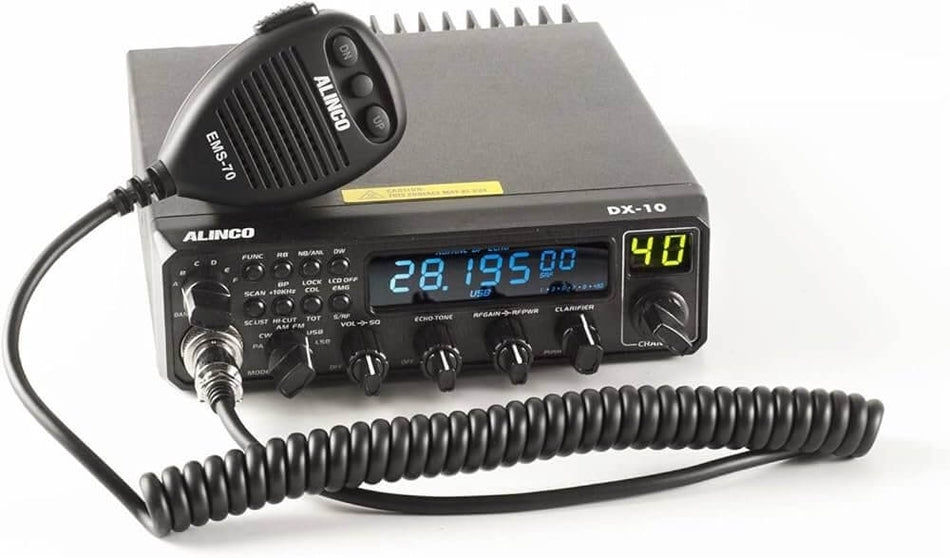 Alinco DX-10E ricetrasmettitore 28-30MHz, display blu