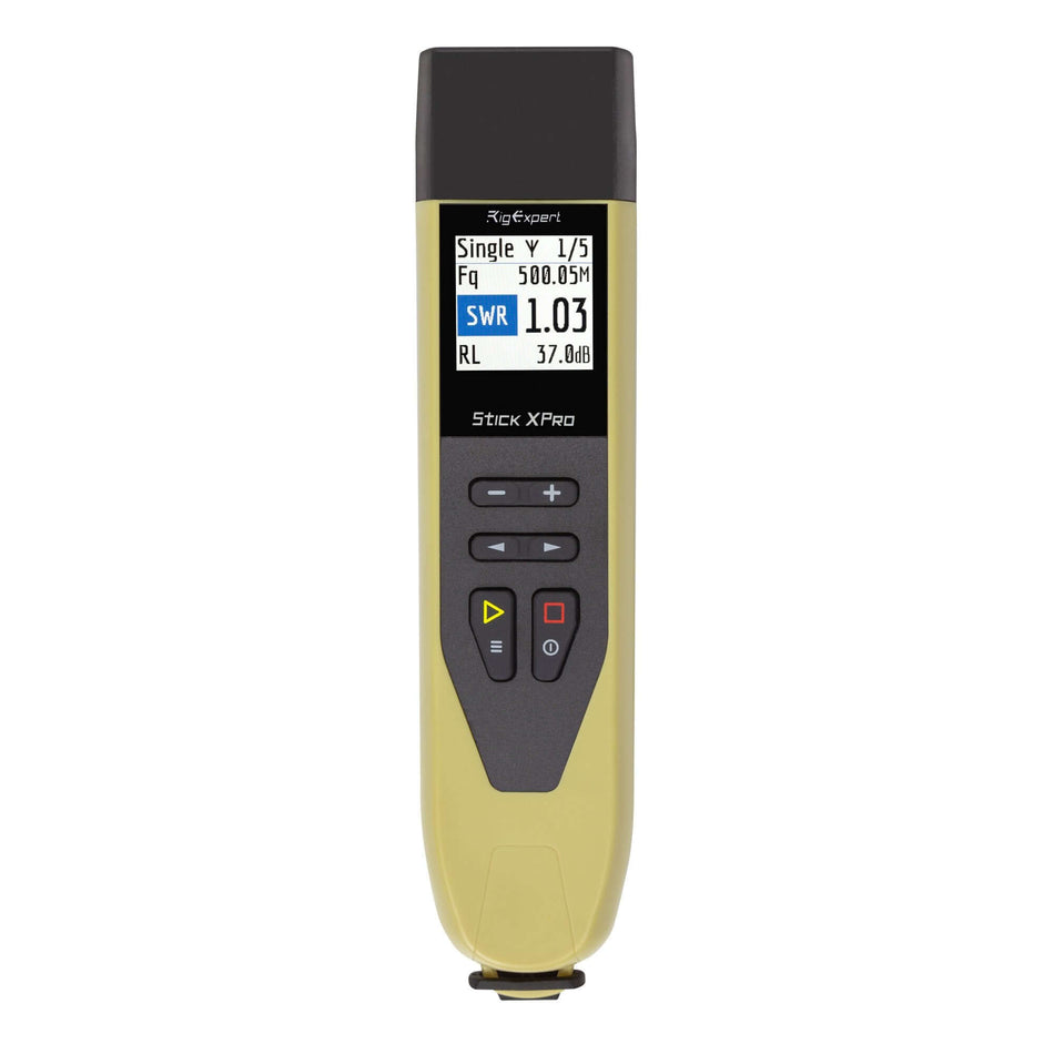 Analizzatore d'antenna RigExpert Stick XPro, display attivo.