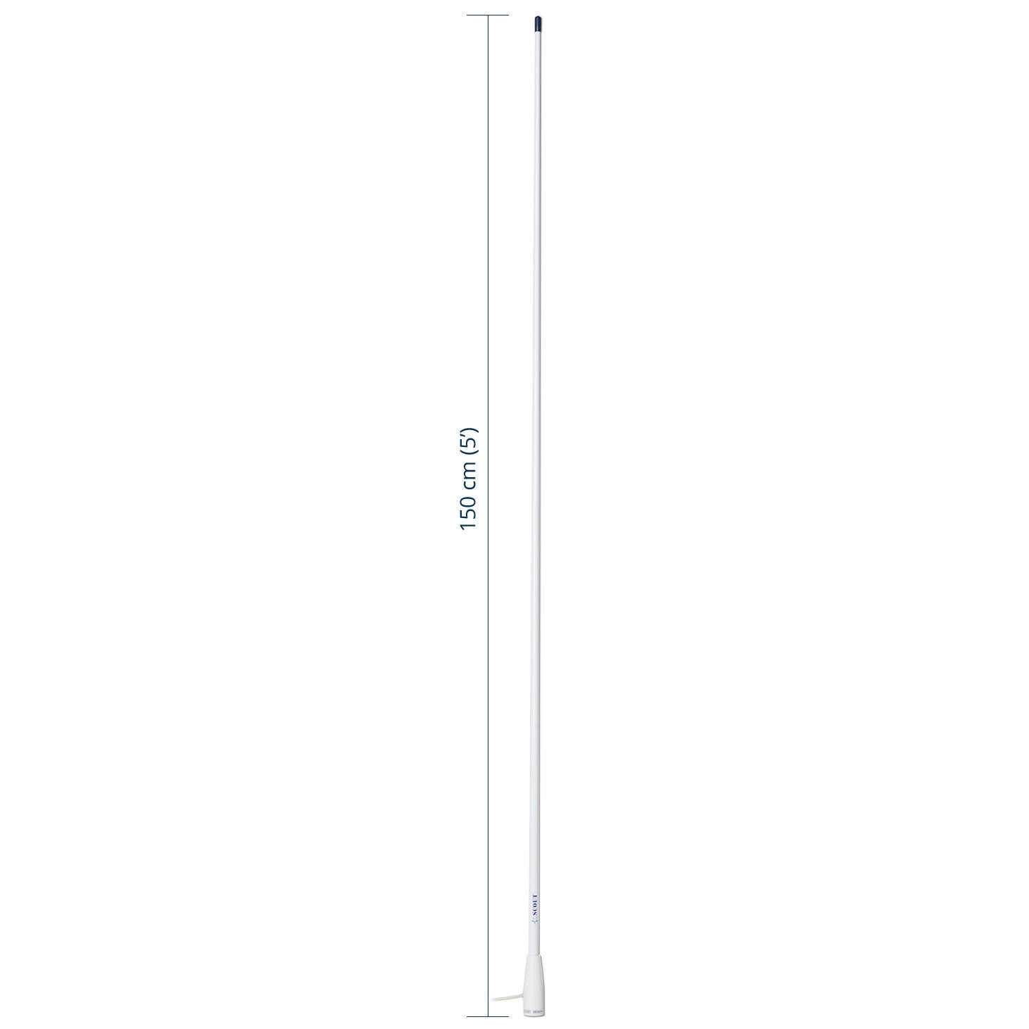 Antenna marittima CB Scout KS-7B 1.5m, verniciatura bianca UV