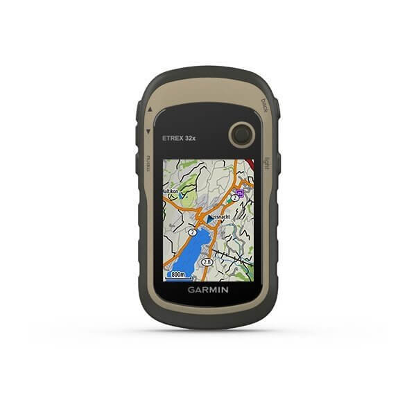 Dispositivo GPS palmare Garmin eTrex 32x con schermo a colori.