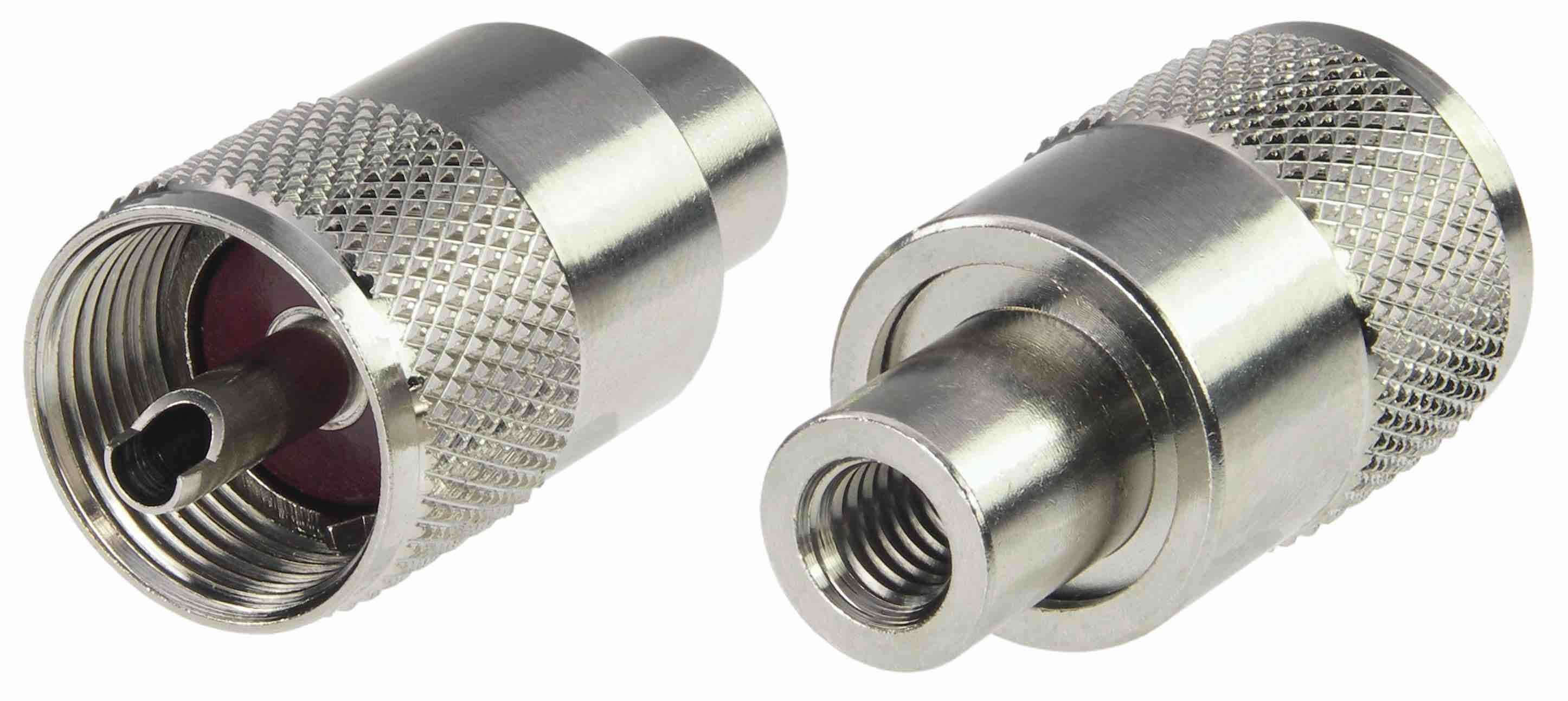 Connettore maschio UHF a vite per cavo RG-58, vista dettagli
