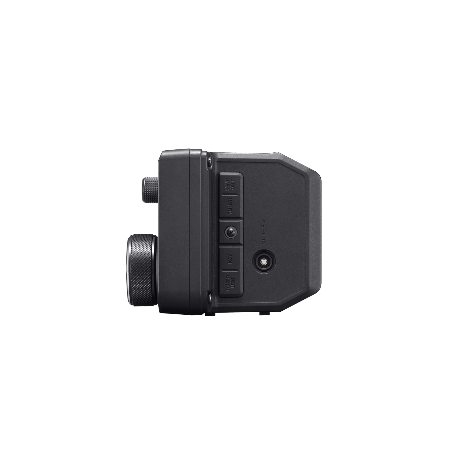 Lato dell'Icom IC-705 Radio con controlli e porte visibili