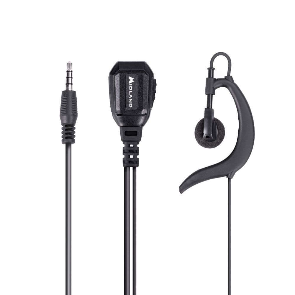 Microfono Midland MA 21 con auricolare e PTT, presa 1 pin