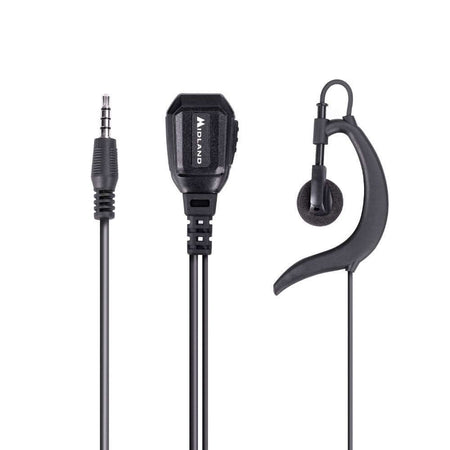 Microfono Midland MA 21 con auricolare e PTT, presa 1 pin