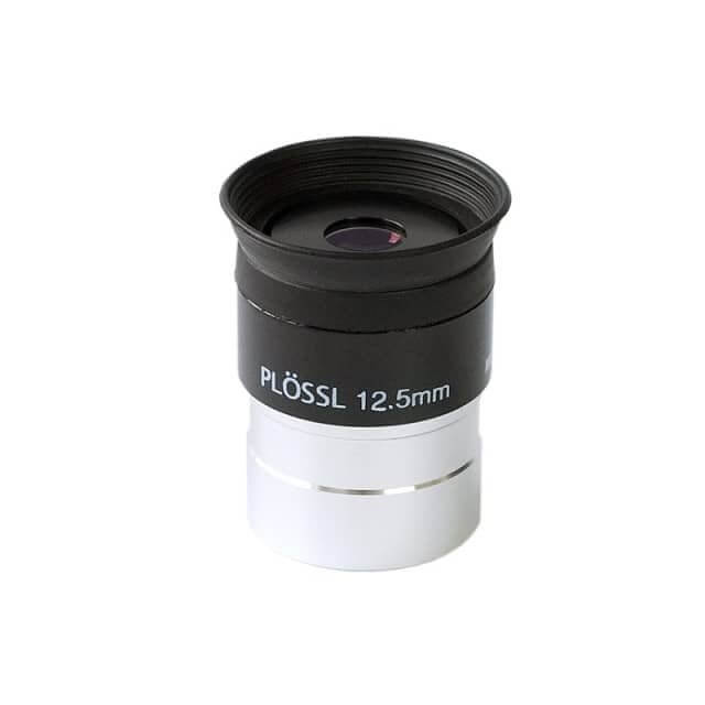 Oculare SkyWatcher Super Plossl Advanced 12.5 mm nero e argento per telescopi, riduce aberrazione sferica e distorsioni immagini.