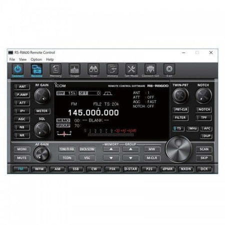 Interfaccia software Icom RS-R8600 per controllo remoto IC-R8600.