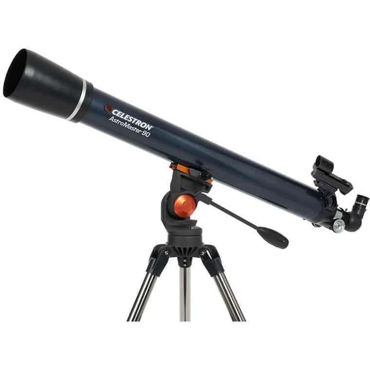 Telescopio Celestron Astromaster 90AZ su treppiede in acciaio