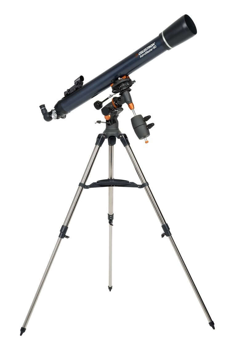 Telescopio Celestron Astromaster 90EQ su treppiede per astronomia