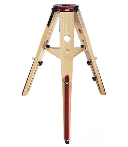Treppiede Geoptik Hercules 95 in legno rosso, compatibile con GK300 e EQ6, altezza regolabile da 95cm a 110cm, peso 8,5kg.