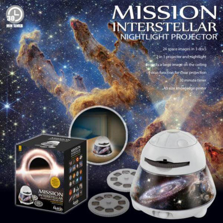 Alt Tag: Proiettore Mission Interstellar con effetti spaziali magici.