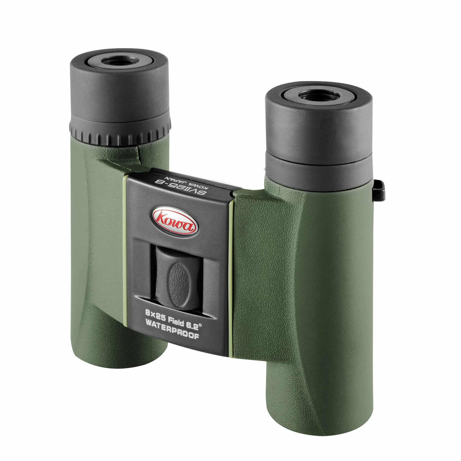 Binocolo Kowa SV II 8x25 verde, design compatto e impermeabile.