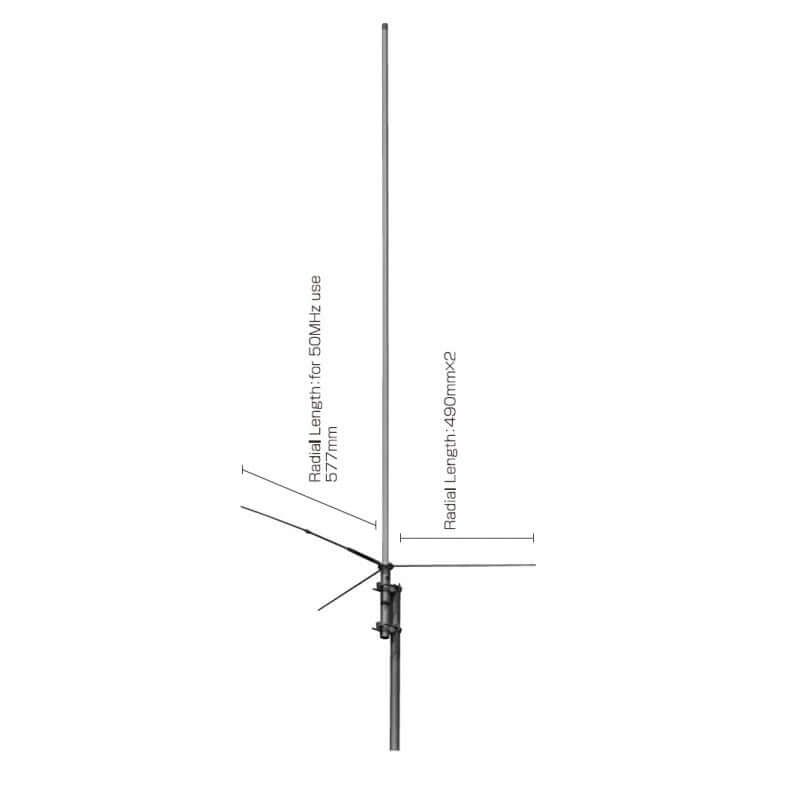 Antenna Comet GP-15N tribanda 50/VHF/UHF, lunghezza 242cm