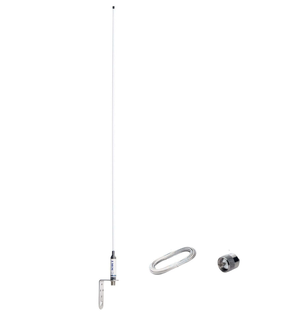 Antenna VHF Scout KM-3F con cavo e connettori inclusi per barche