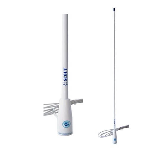 Antenna VHF Scout KS-21 0.9m in vetroresina, colore bianco.