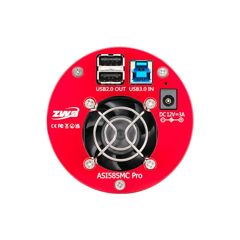 Fotocamera ZWO ASI 585 MC PRO, connettività USB, colore rosso
