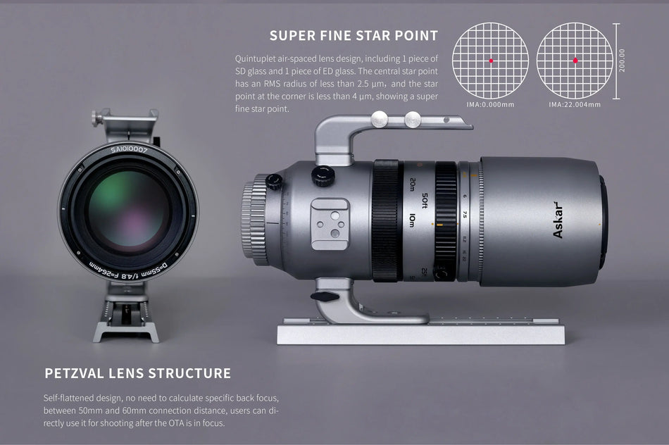 Obiettivo Askar SQA55 264mm f/4.8 APO per astrofotografia