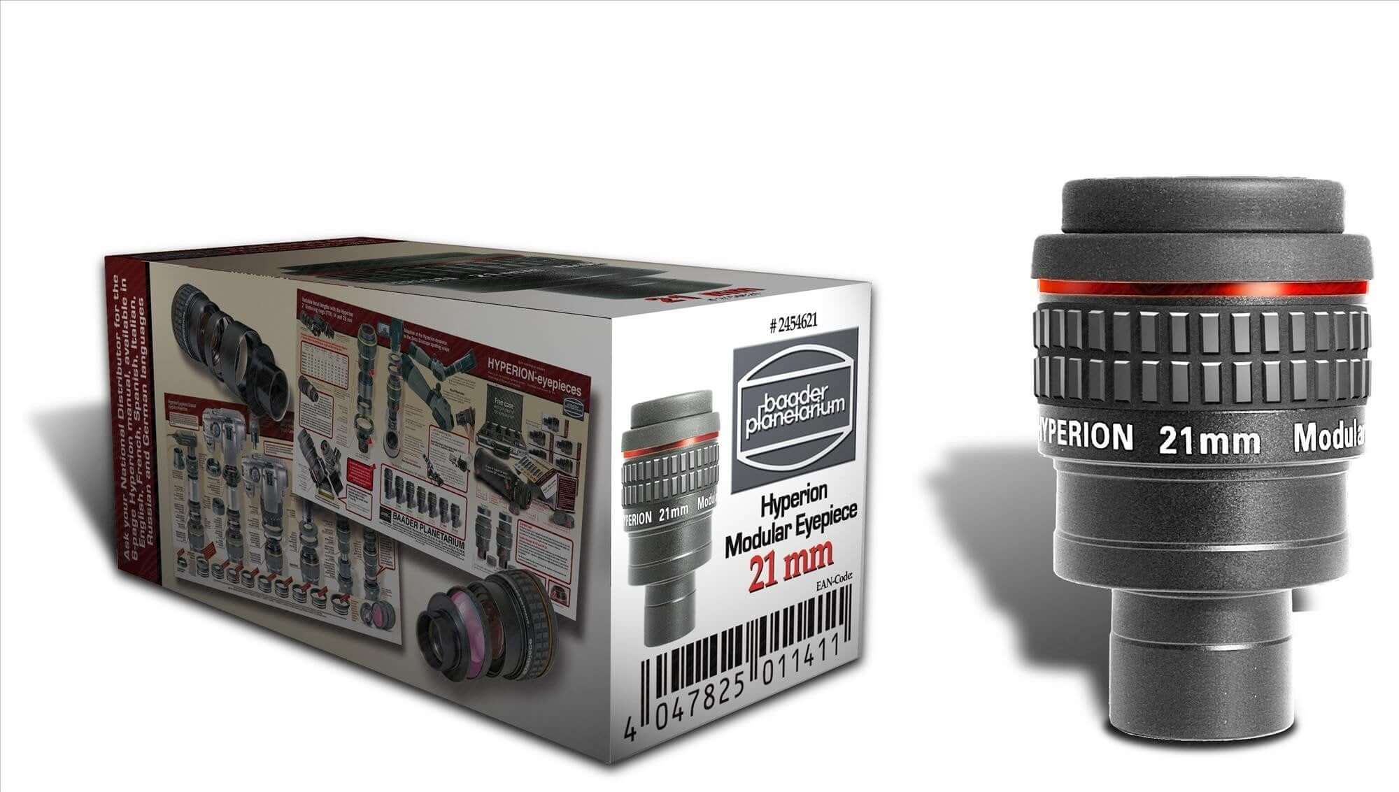 Oculare Baader Hyperion 21mm con confezione, campo visivo 68°.
