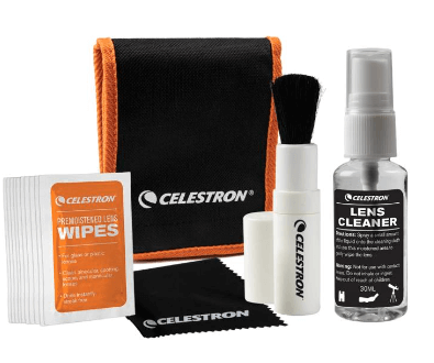 Kit pulizia lenti Celestron con spray, pennello e panni