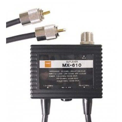 Alt Tag: Duplexer Diamond MX-610M HF/VHF-UHF con cavi PL-259