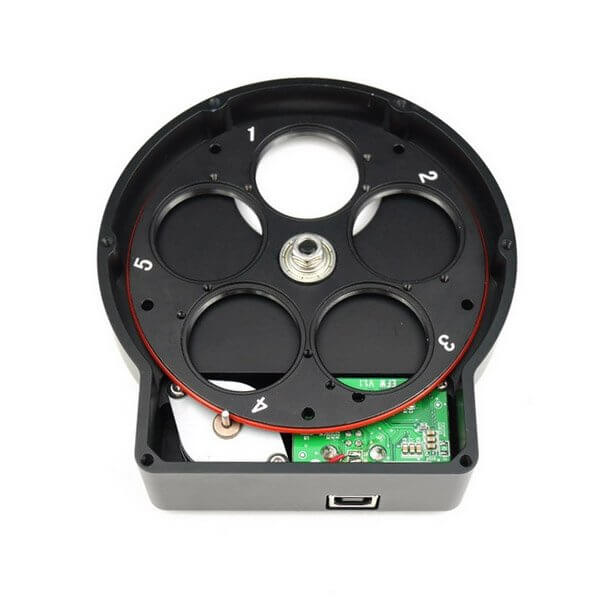 Ruota portafiltri ZWO EFW mini con 5 posizioni per filtri 31mm.