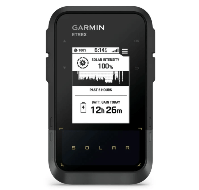 GPS portatile Garmin eTrex Solar, intensità solare 100%
