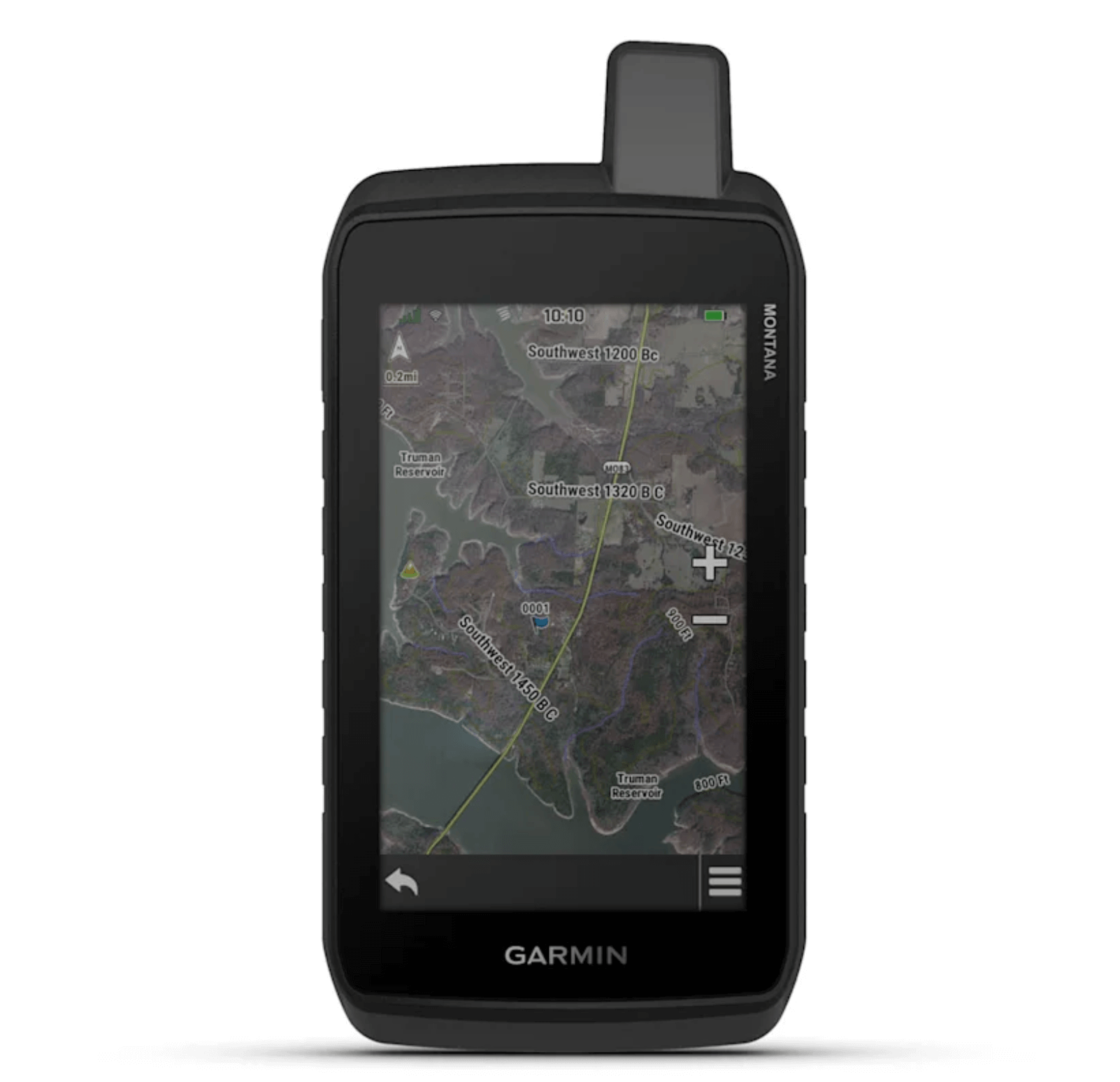 GPS portatile Garmin Montana 710 con schermo touchscreen e mappe topografiche.