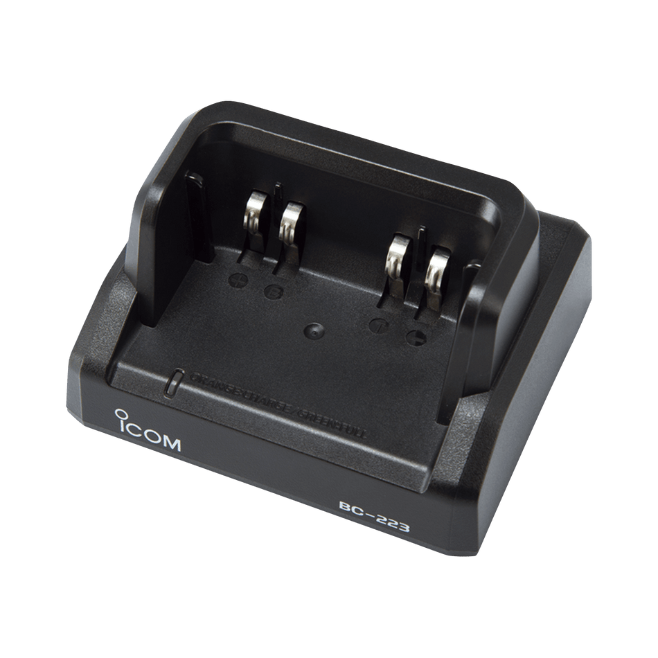 Caricabatterie rapido da tavolo Icom BC-223, nero, per IC-R15 e IC-R30.
