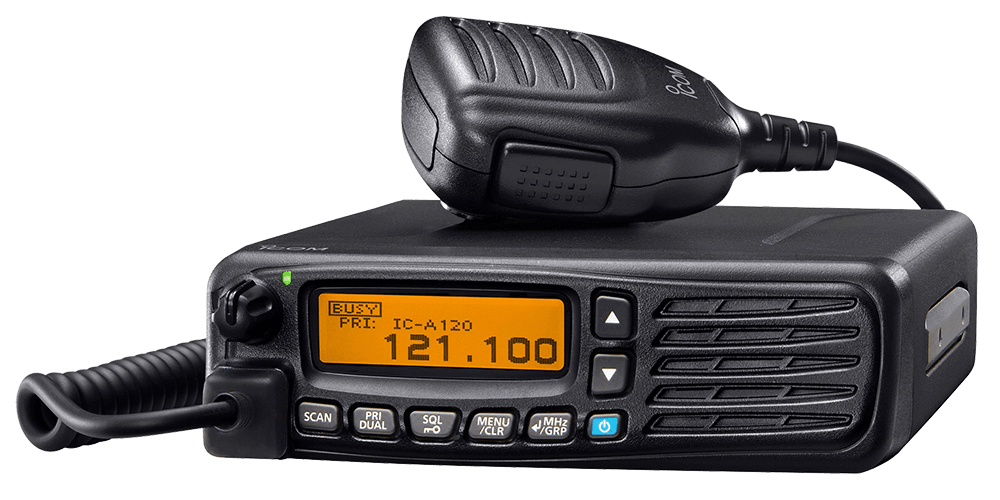 Ricetrasmettitore Icom IC-A120E VHF/AM per uso aeroportuale.
