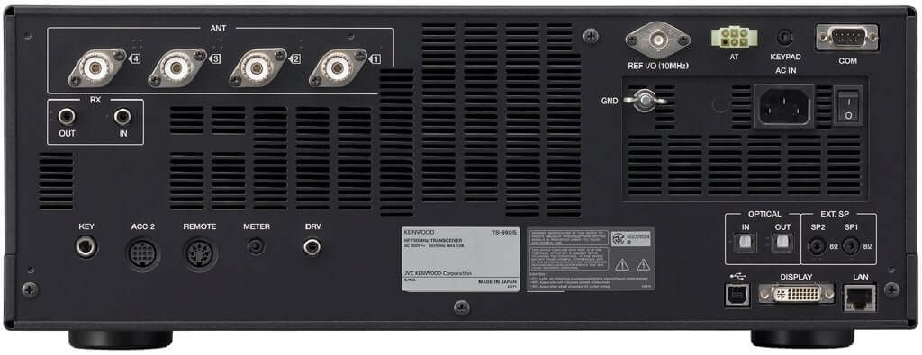 Retro del Kenwood TS-990S, ricetrasmettitore base HF/50MHz.