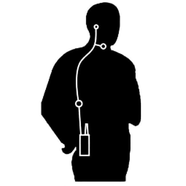 Diagramma di utilizzo Laringofono Proxel X-19-K su silhouette umana