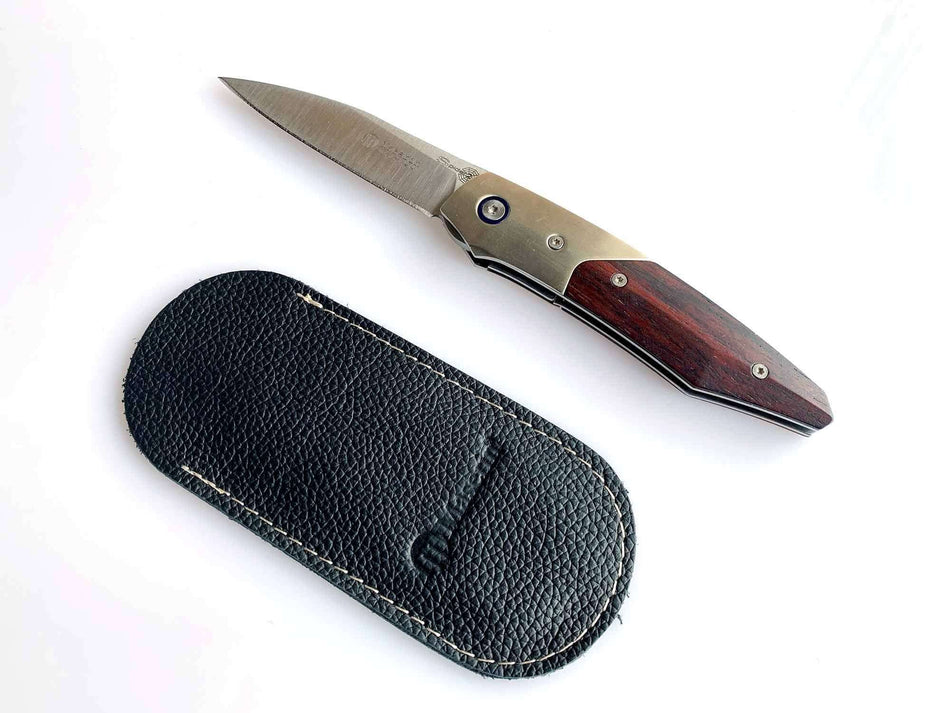 Coltello Maserin Spider II con fodero nero in cuoio