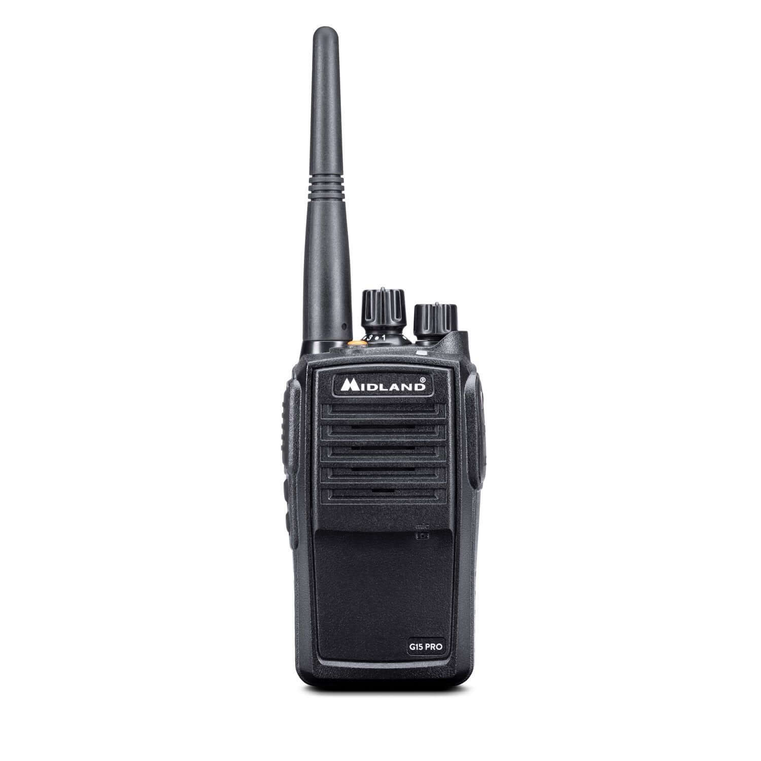 Walkie Talkie Midland G15 Pro con chassis in alluminio.