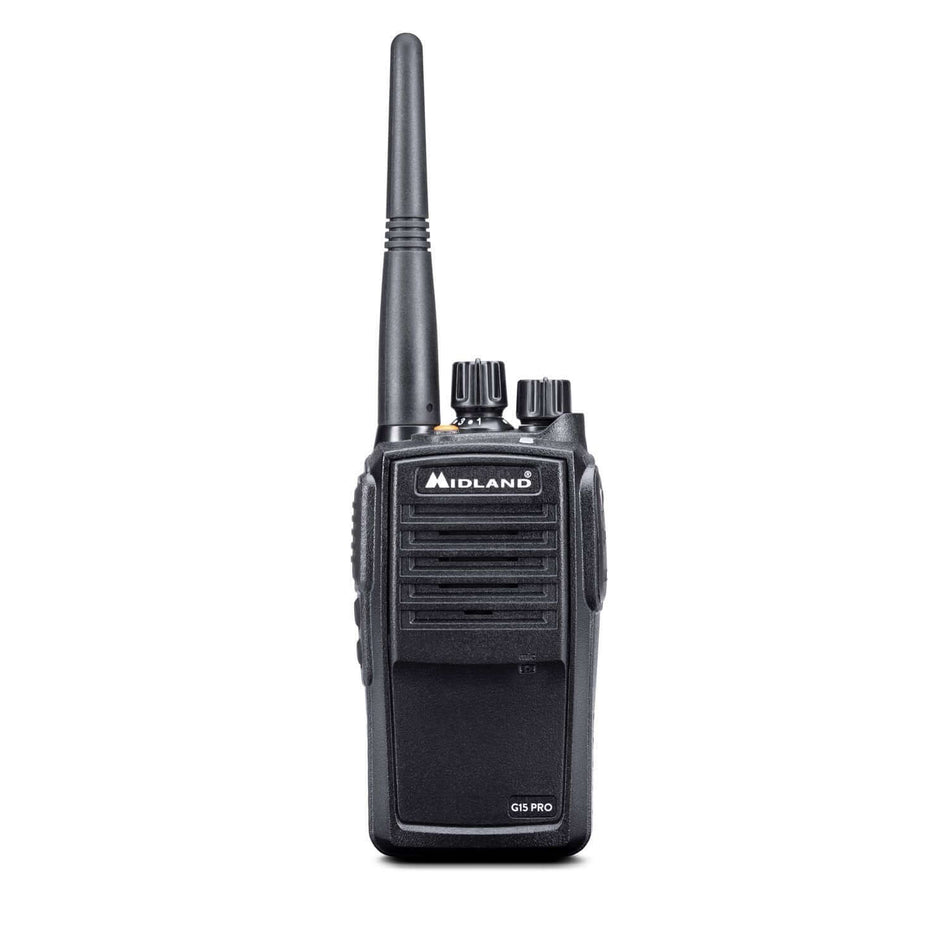 Walkie Talkie Midland G15 Pro con chassis in alluminio.