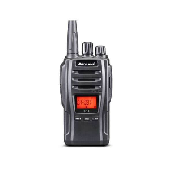 Ricetrasmittente Midland G13 PMR446, display LCD, impermeabile.