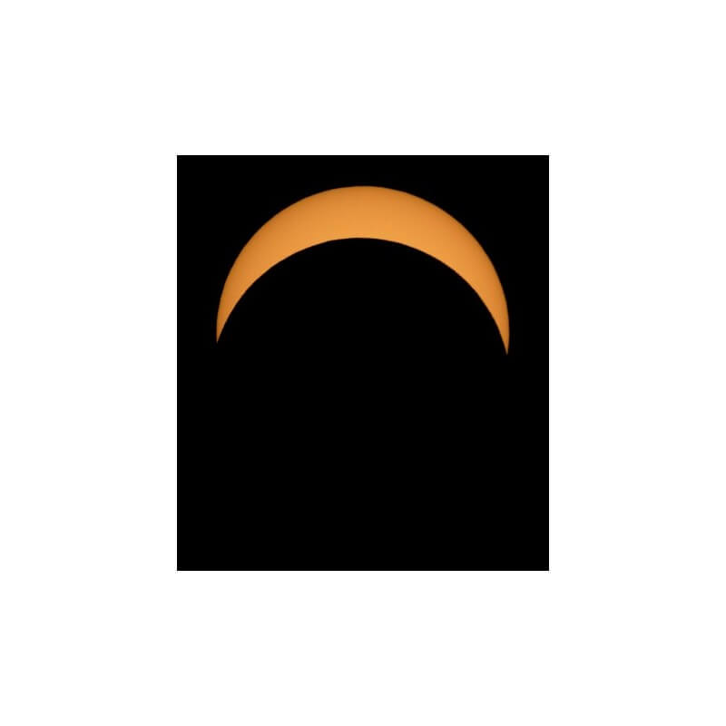 Fase parziale di eclissi solare osservata in sicurezza