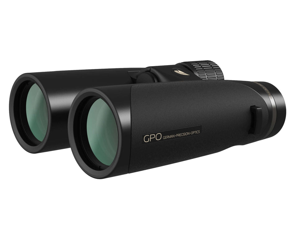 Binocolo GPO Passion HD 8x42 nero, design compatto e qualità ottica.