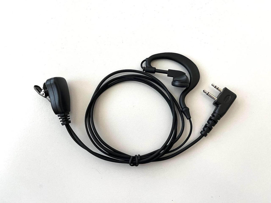 Microfono auricolare Polmar MA-11 con PTT e clip per uso tattico.