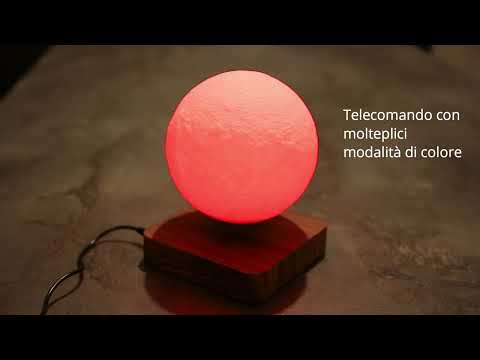 Lampada levitazione magnetica con globo lunare illuminato