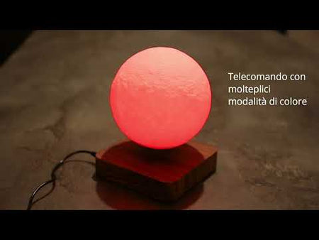 Lampada levitazione magnetica con globo lunare illuminato