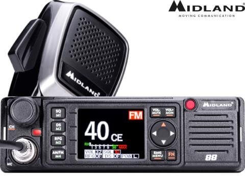 CB Radio Midland 88 con display TFT e microfono per camper