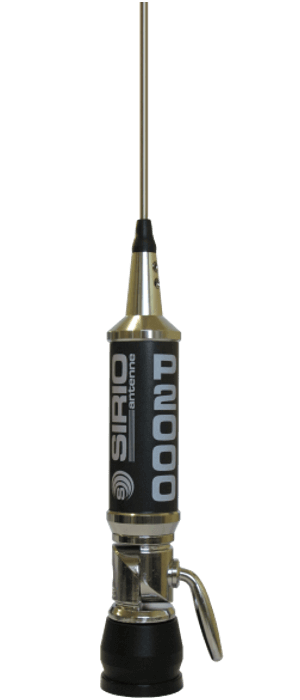 Antenna Sirio Performer P2000 per CB veicolare, 2000W, 27-30 MHz, 4 metri cavo, lineare, omnidirezionale.