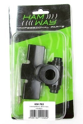 Supporto antenna nero in acciaio inox per cofano o baule, inclinabile