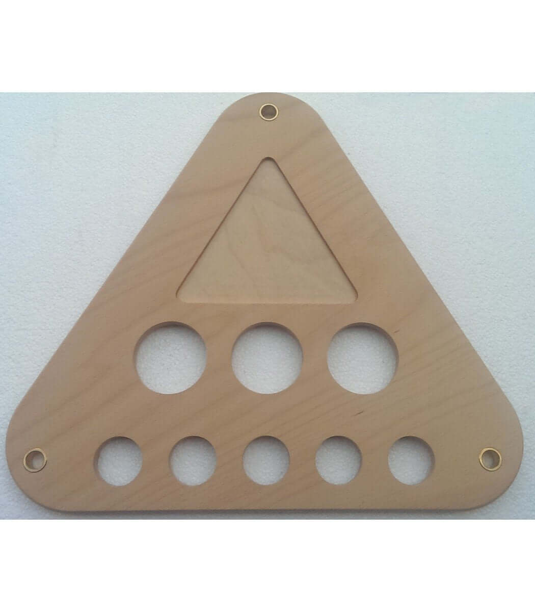 Piastra treppiede legno Geoptik con fori, forma triangolare