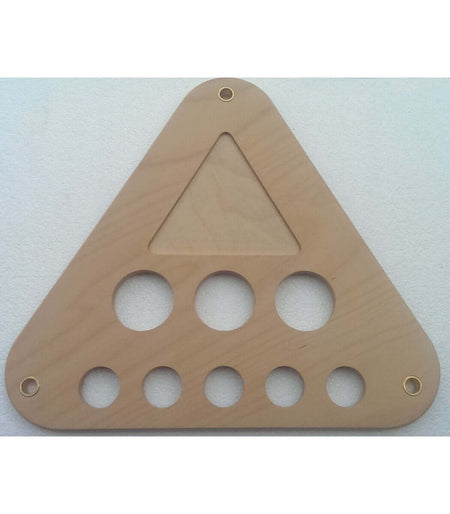 Piastra treppiede legno Geoptik con fori, forma triangolare