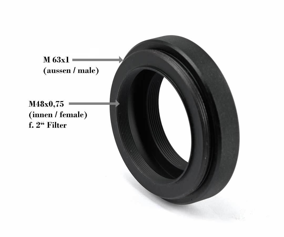 Adattatore TS-Optics per telescopi con connessione M63x1 e M48x0,75