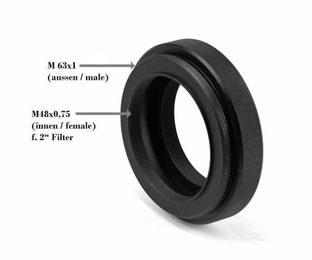 Adattatore TS-Optics per telescopi con connessione M63x1 e M48x0,75