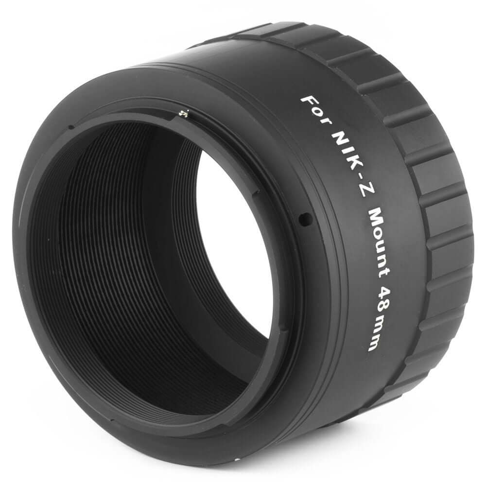 Anello T William Optics 48mm per Nikon Z, alluminio anodizzato, compatibile telescopio e fotocamera, montaggio perfetto, peso 135g.
